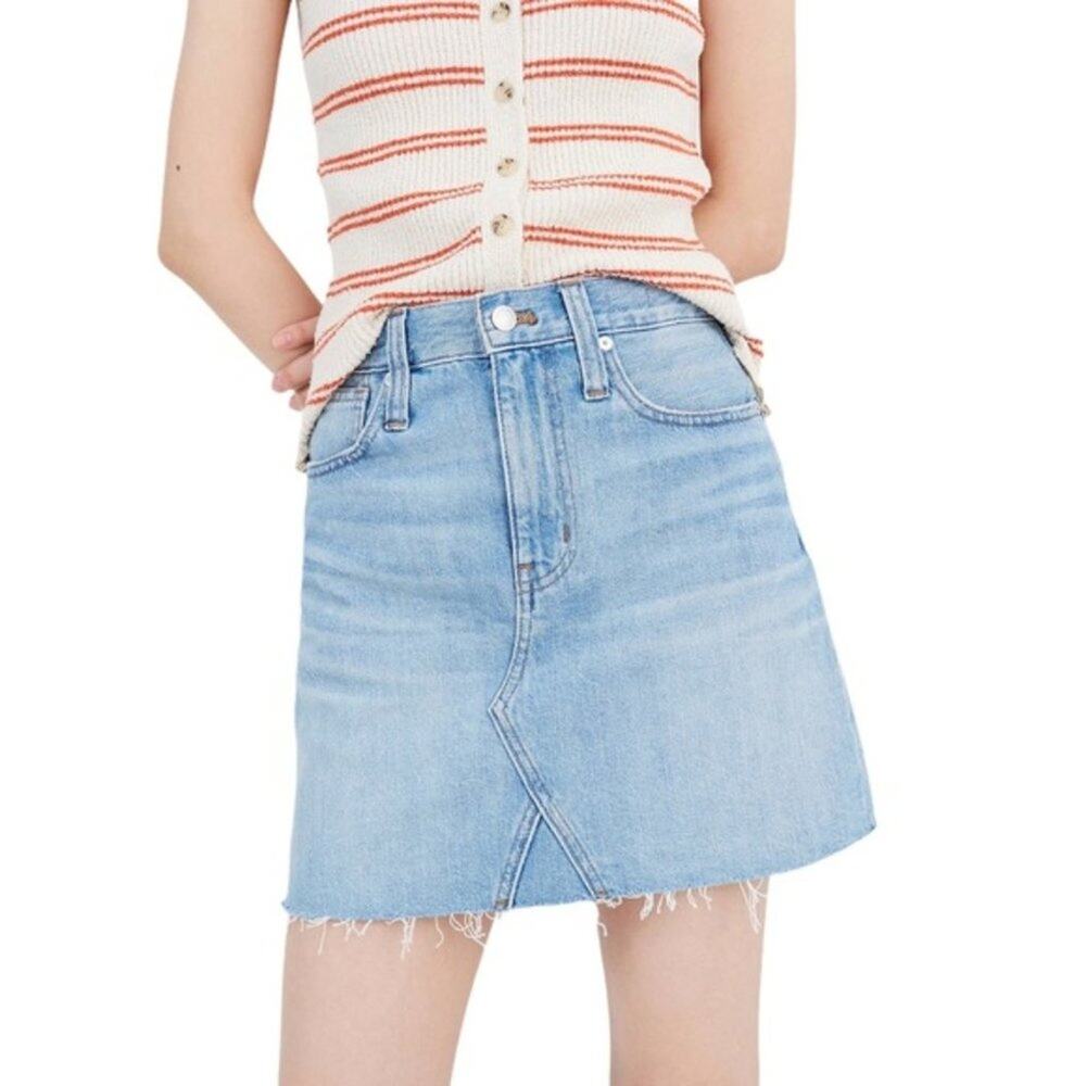 Madewell Rigid Denim A-Line Mini Skirt in Lovell Wash